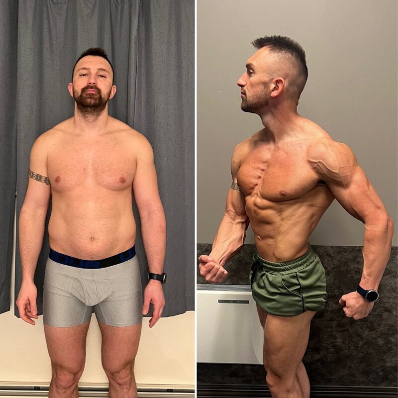 Stark Fitness before and after - body recomposition transformation