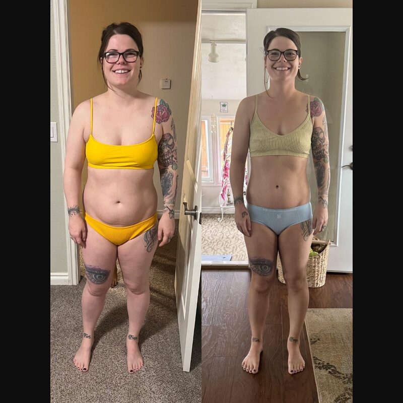 Stark Fitness before and after - client front view