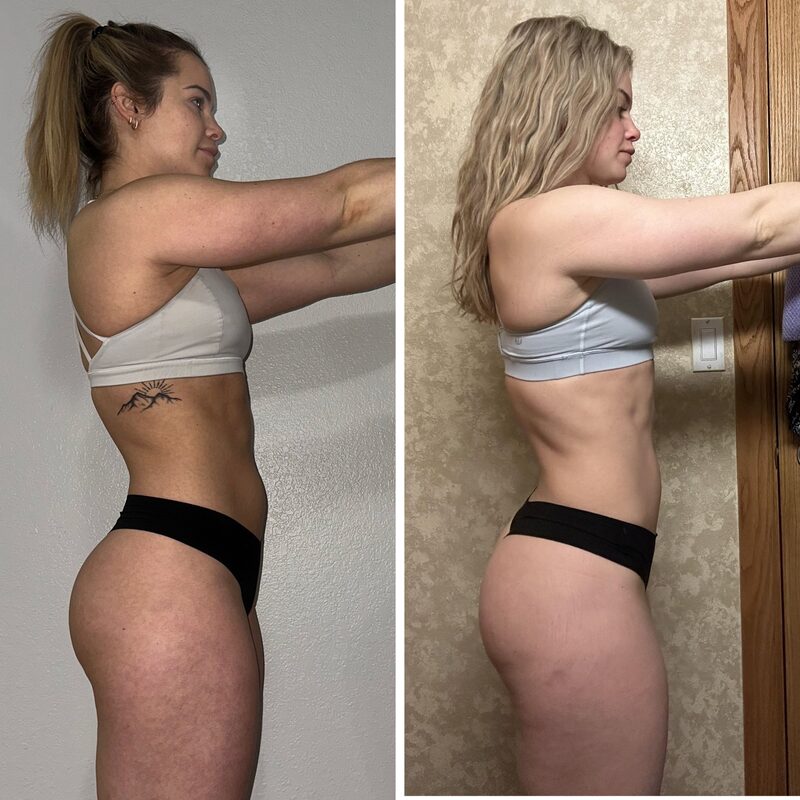 Stark Fitness before and after - side pose transformation