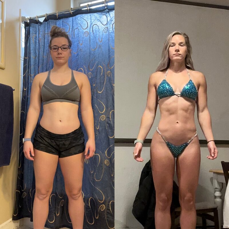 Stark Fitness before and after - bikini competition prep