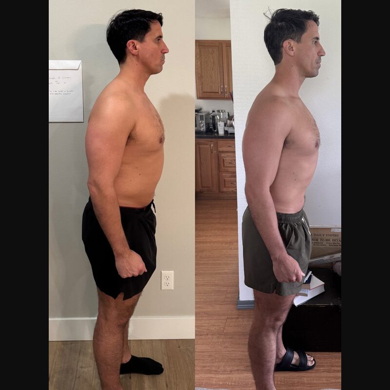 Stark Fitness before and after - side view results
